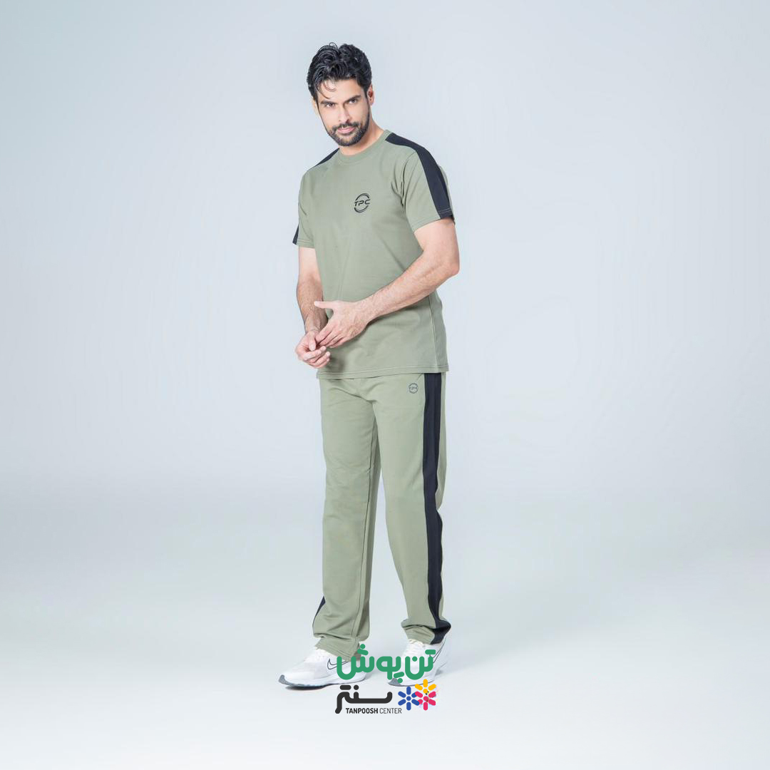 ست تی شرت و شلوار مردانه TPC -سبز مشکی