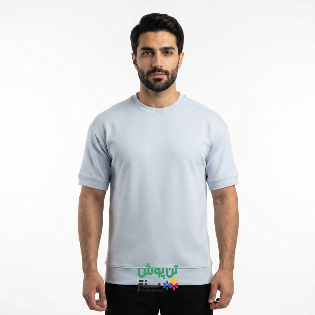 تی شرت آستین کوتاه یقه گرد مردانه منتن MANTEN - آبی روشن