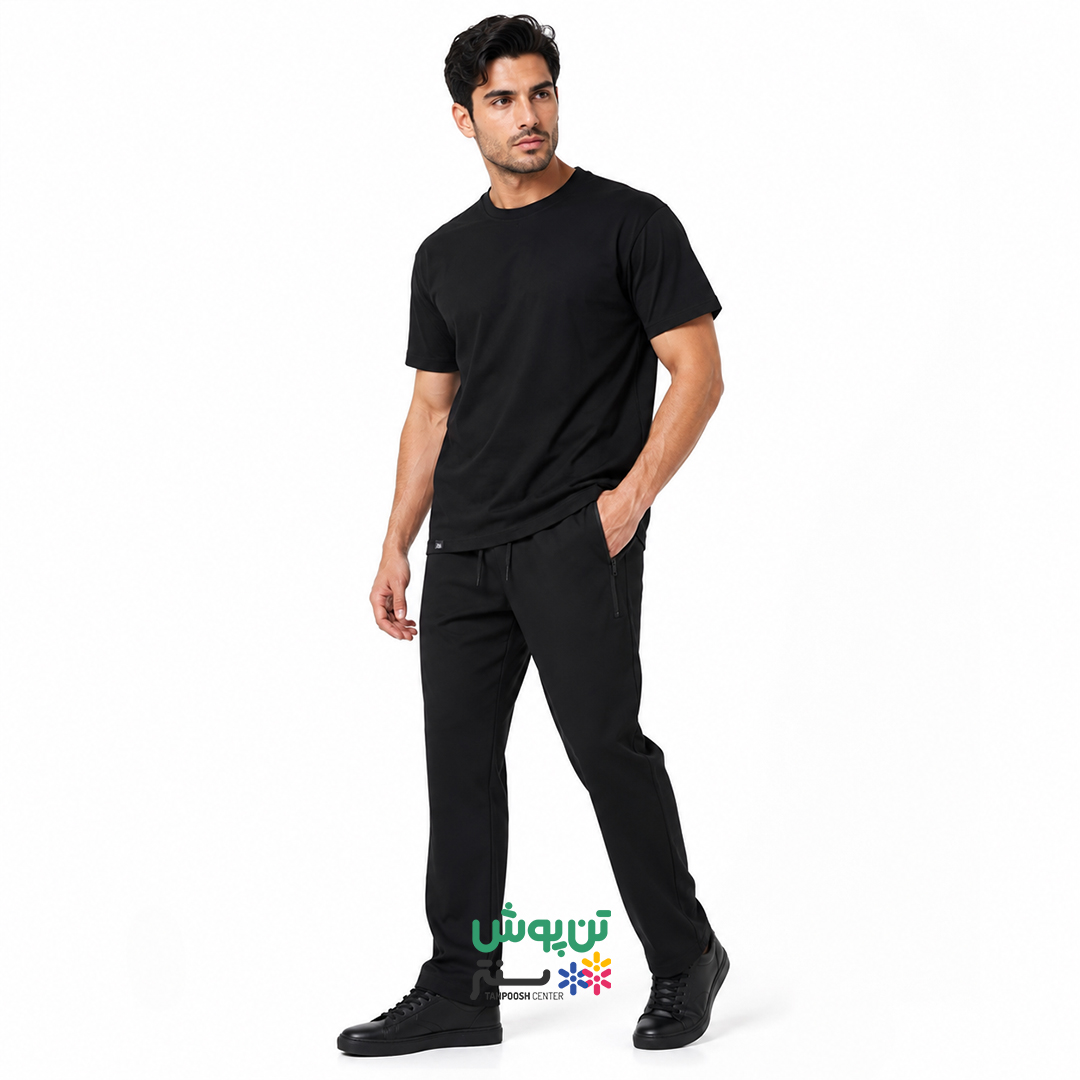 ست تی شرت و شلوار بگ مردانه زارا ZARA - مشکی
