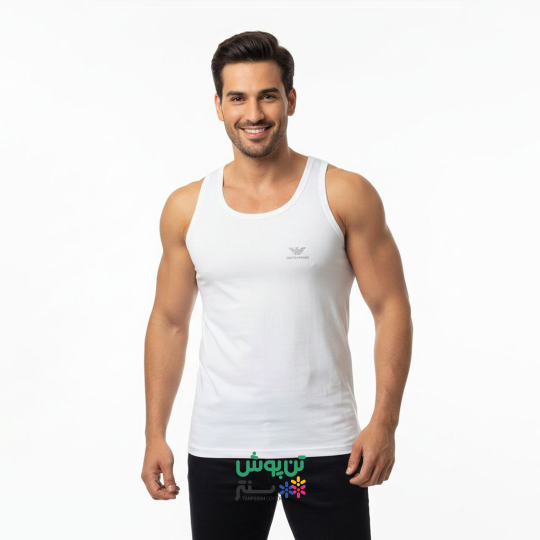 زیرپوش مردانه رکابی سفید Emporio Armani - پک 3 عددی